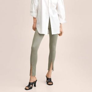 Mango Slit Hem Ponte in Sea Green XS NWT